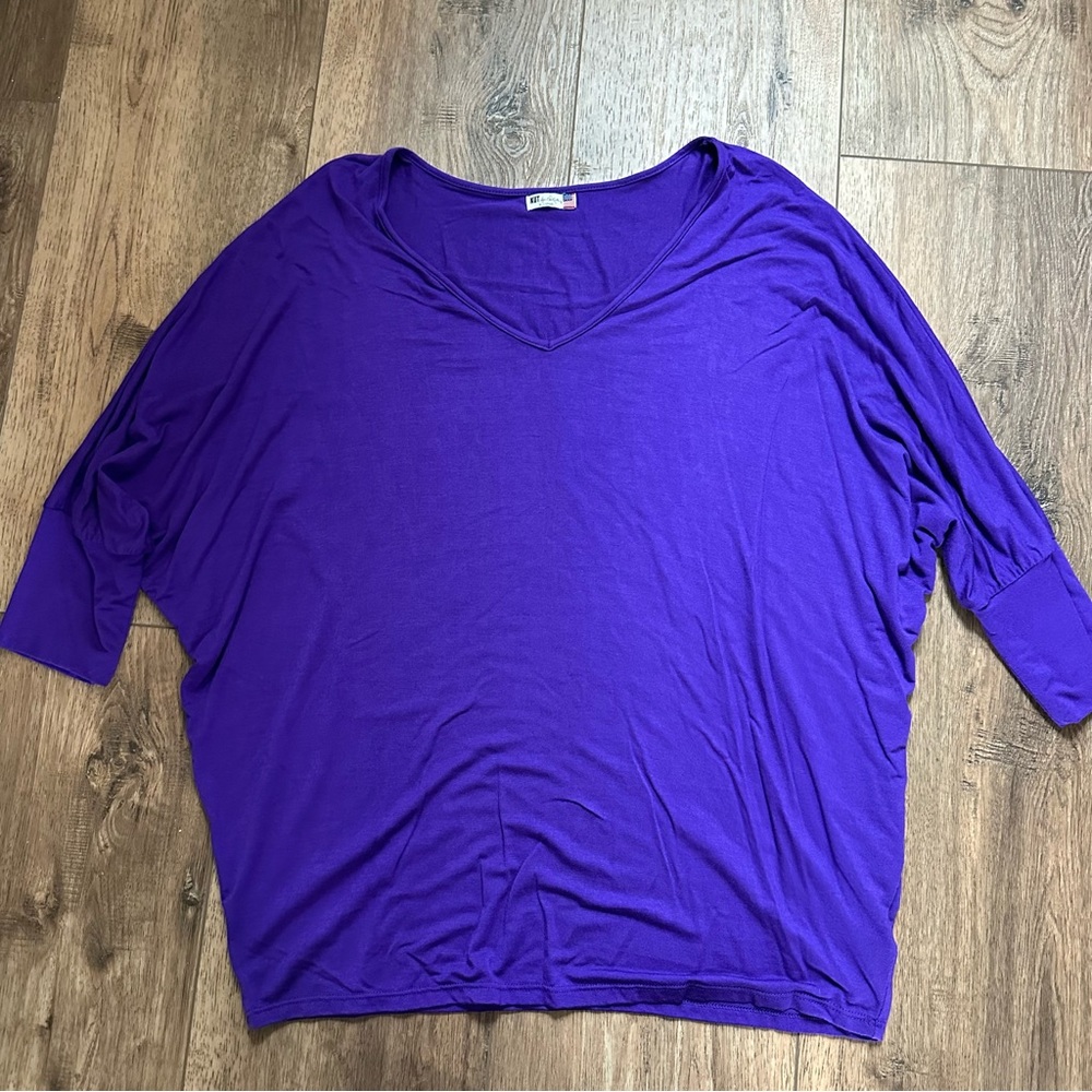 Kut From the Kloth Women’s Top, Dolman Sleeves, Purple, Soft, Stretch, XL